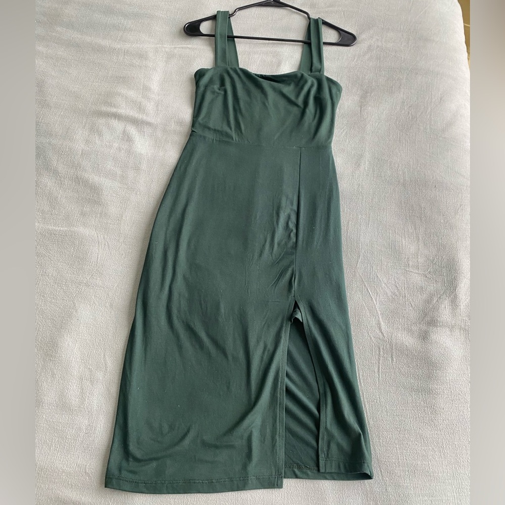 Nordstrom Emerald Green Midi Dress with Slit
